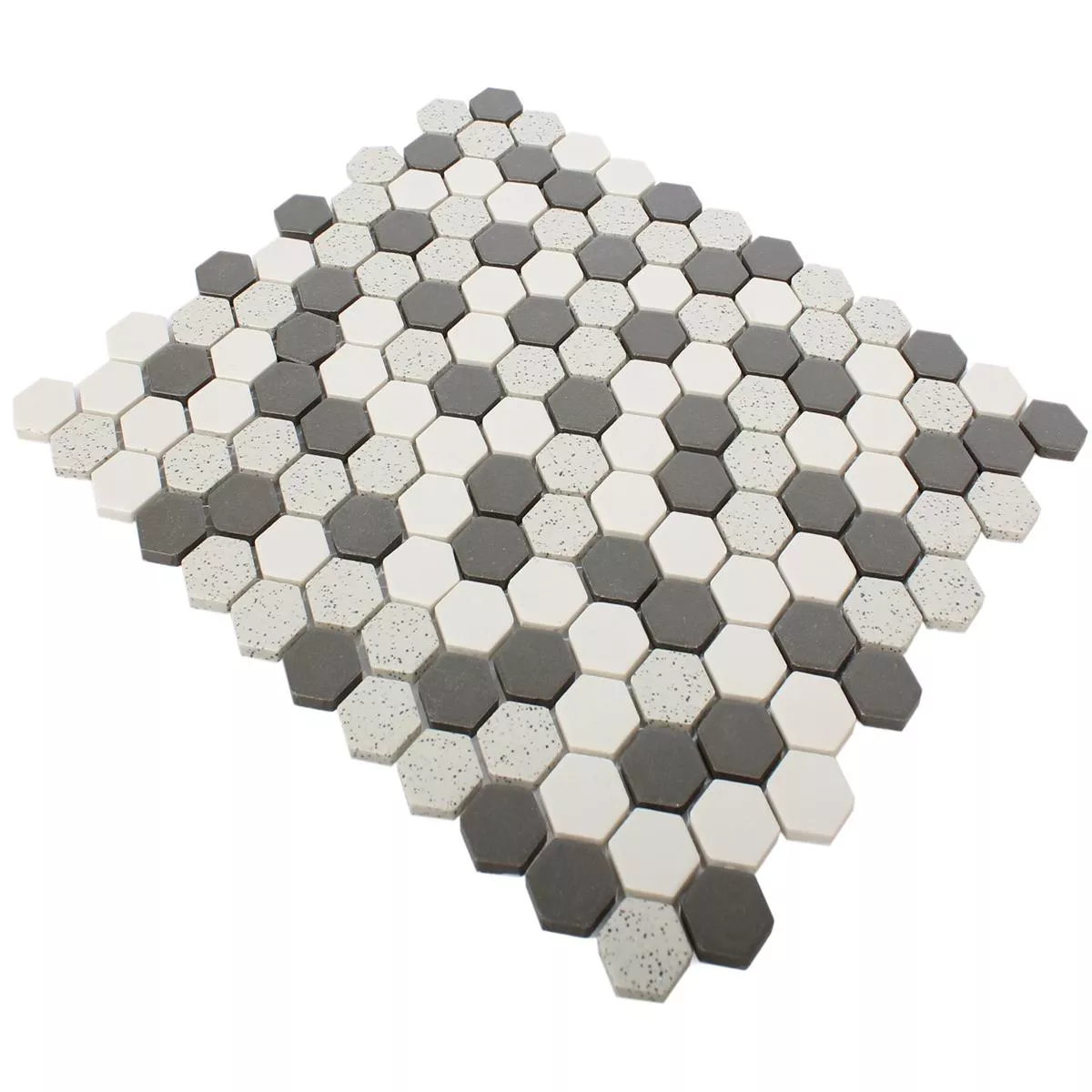Model din Ceramică Plăci De Mozaic Monforte Hexagon Negru Gri