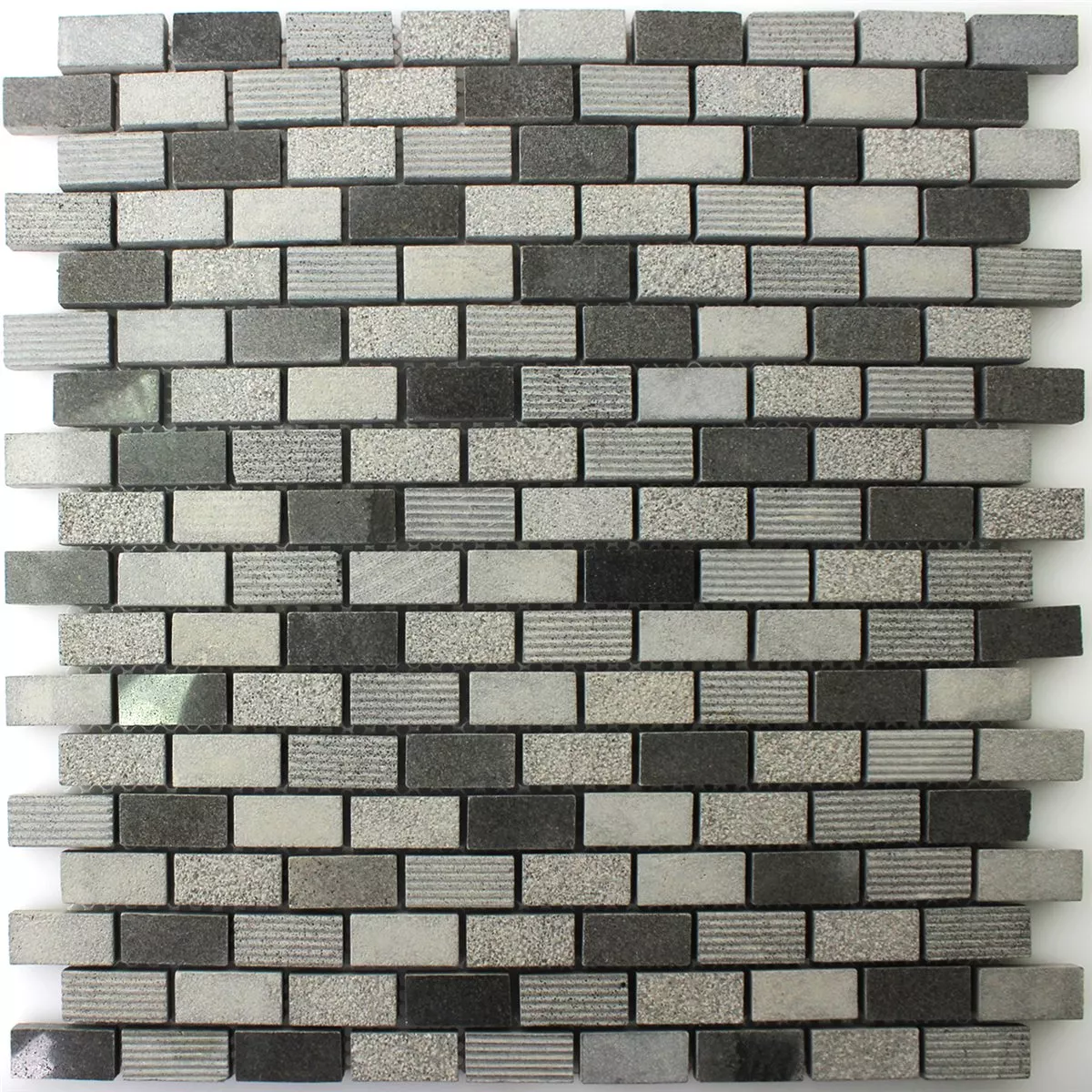Mozaik Csempe Természetes Kő Notte Antracit 15x30x8mm
