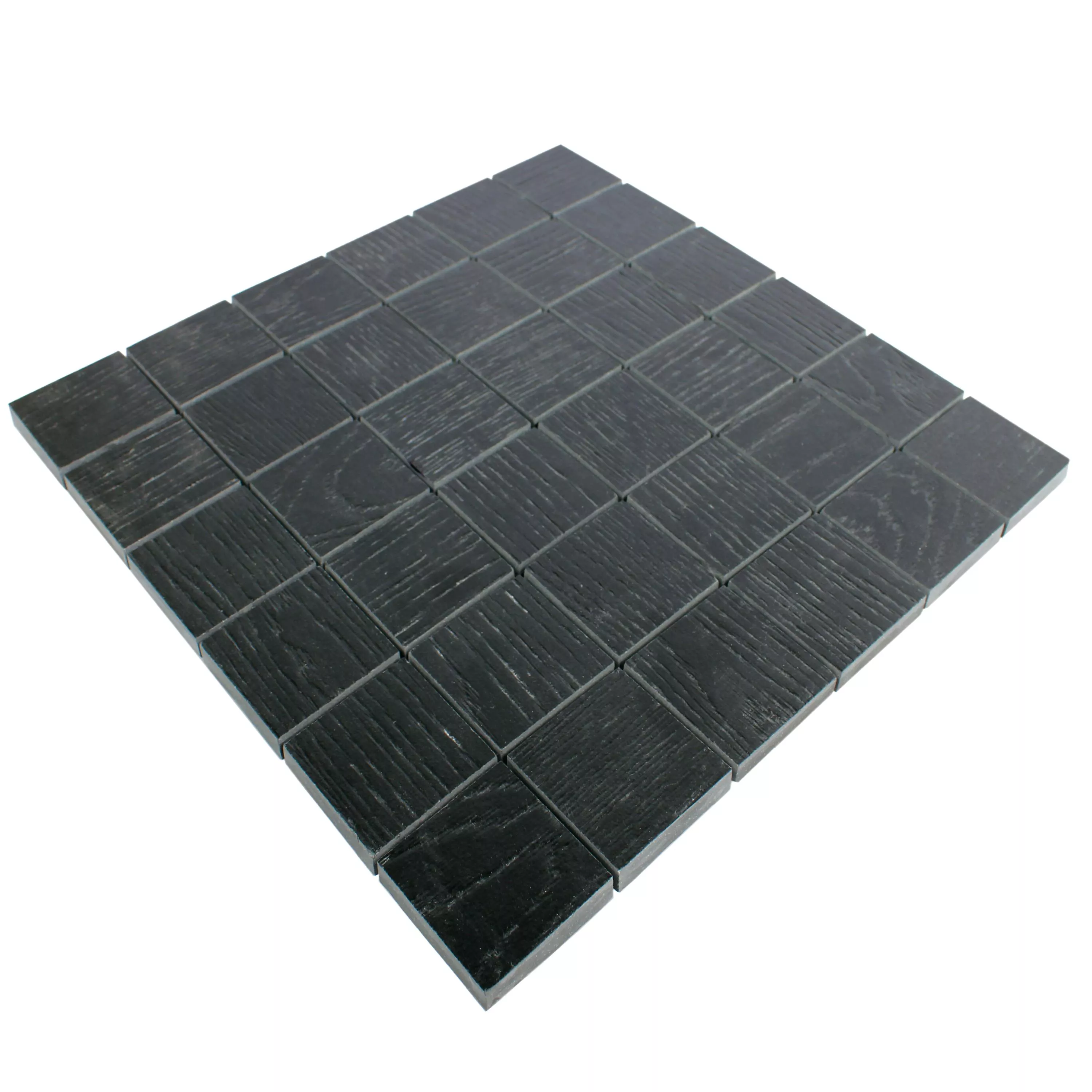 Sample Ceramic Mosaic Olympic Wood Optic Black Square R10/B