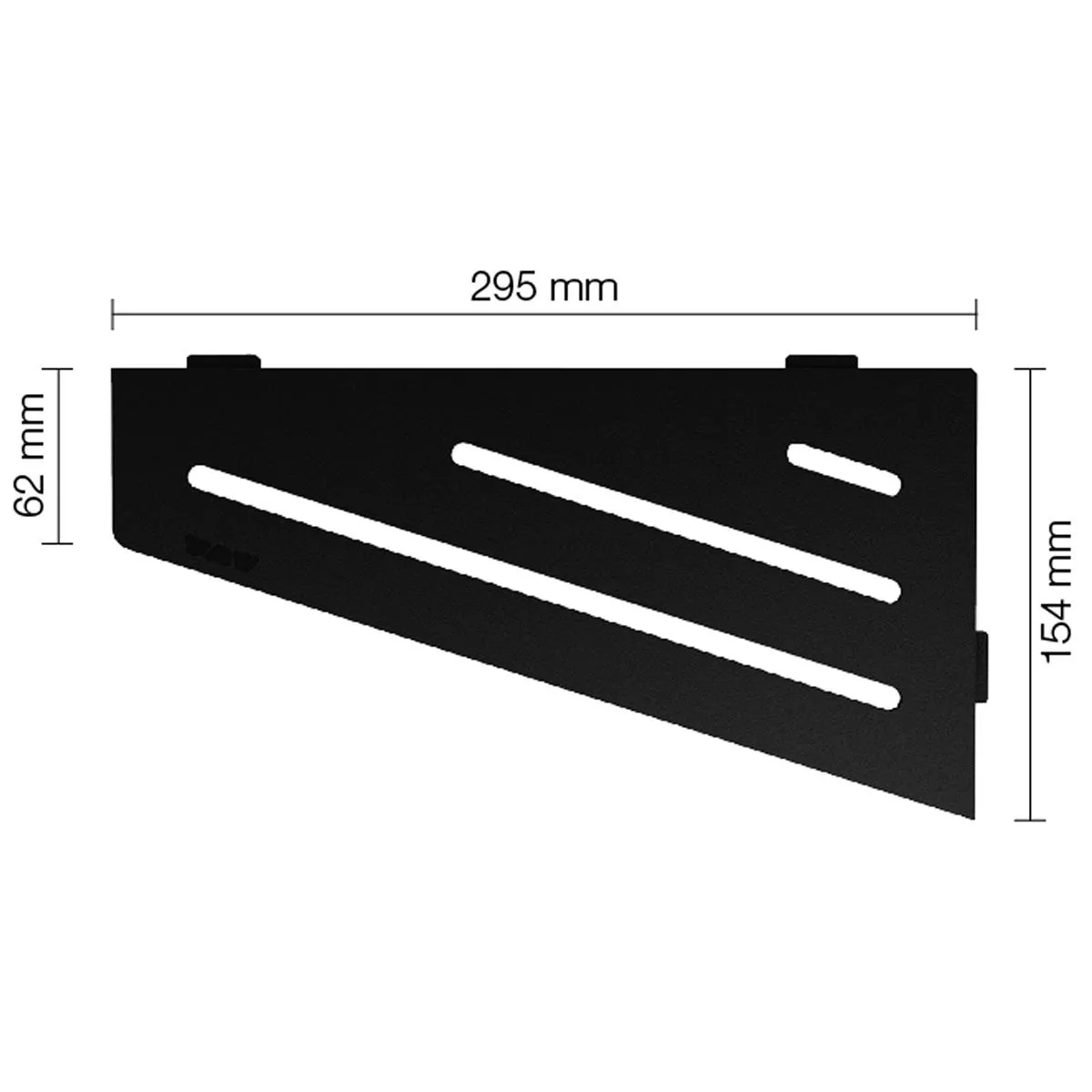 Wandplank doucheplank Schlüter vierkant 15,4x29,5cm Wave Grafiet