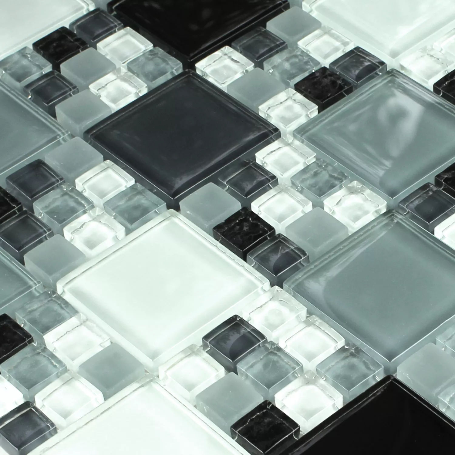 Mosaic Tiles Crystal Mosaic Tiles Glass Grey Mix