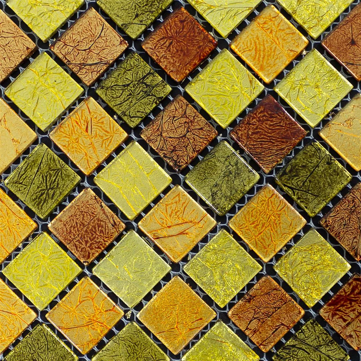 Mosaico Di Vetro Piastrelle Curlew Giallo Arancione 23 4mm