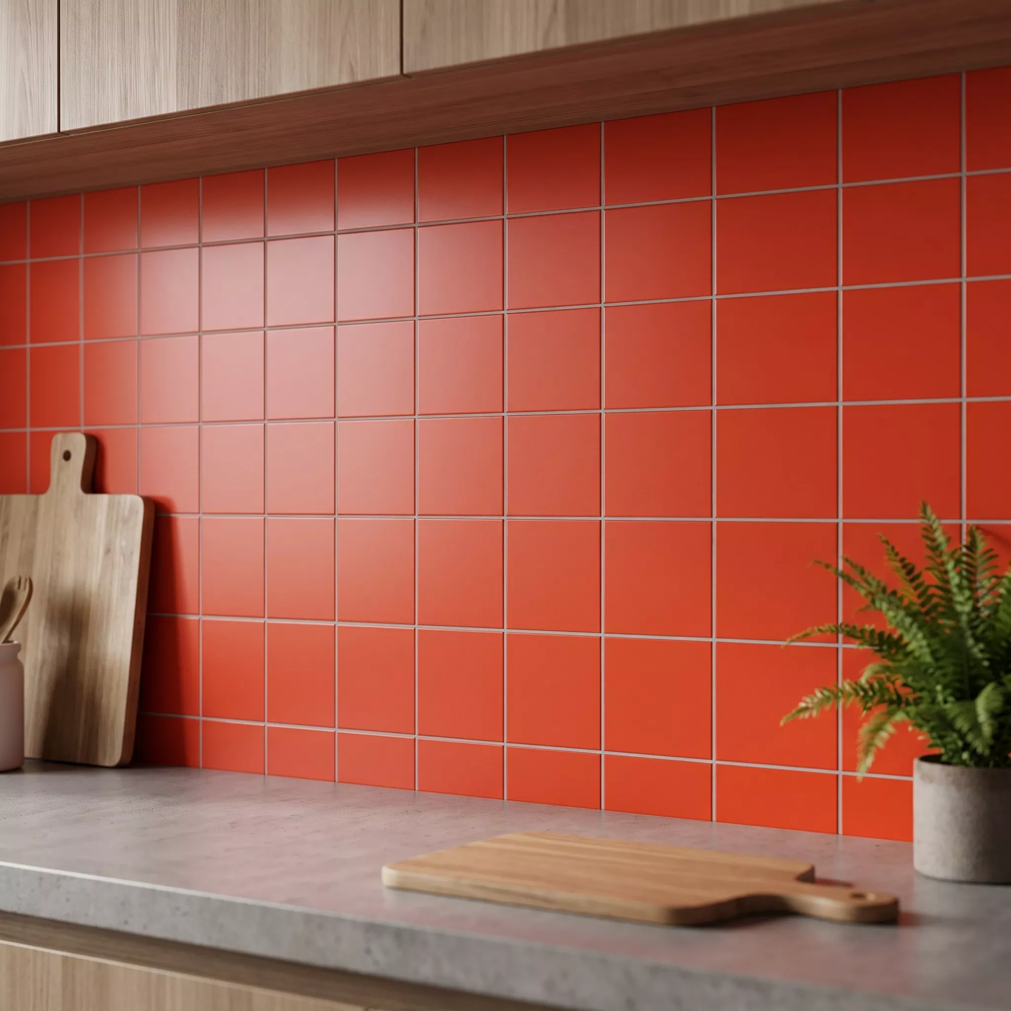 Piastrella metropolitana Rosso Opaco 15x15 cm Senza Sfaccettatura Miona Rojo