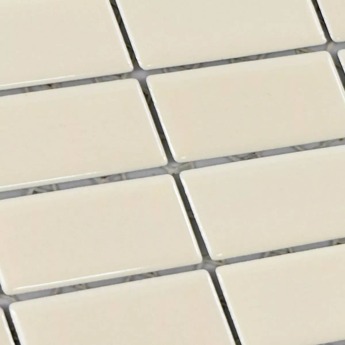 Sample Ceramic Mosaic Tiles Adrian Beige Glossy Rectangle